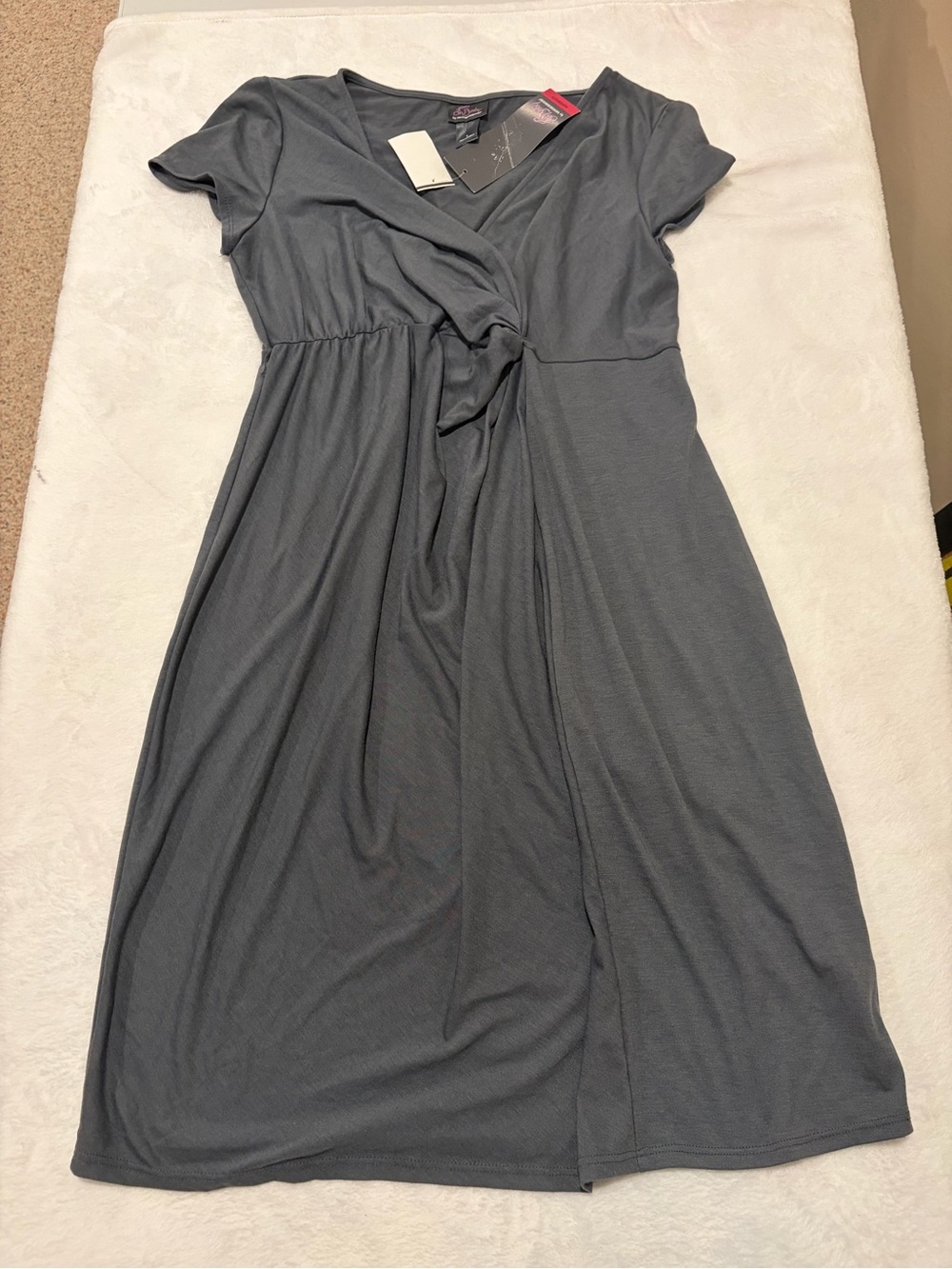 NWT Oh Baby by Motherhood Charcoal Grey Maternity Dress - Large